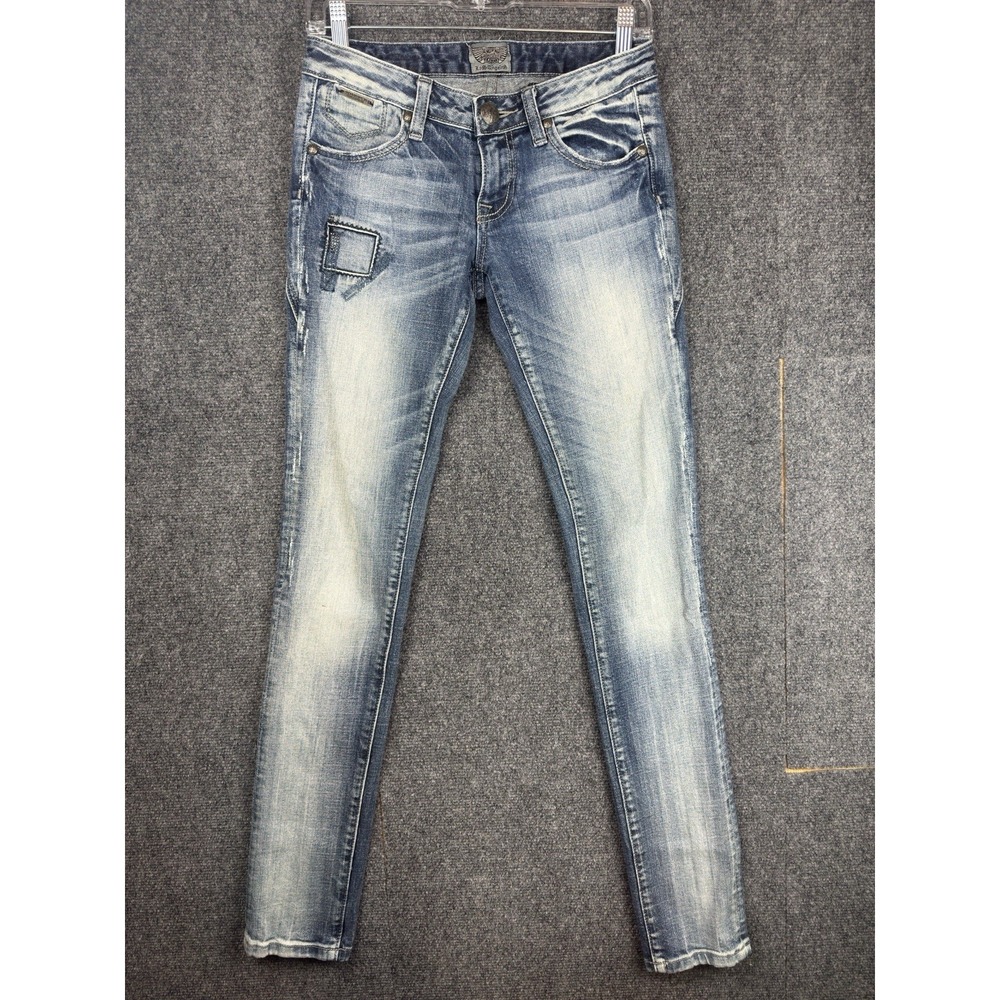 ReRock For Express Women's Jeans Skinny Size 0 Whiskering Denim Western